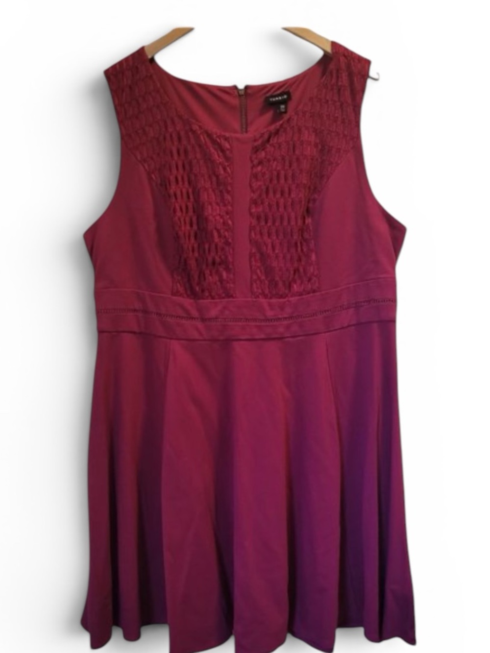 torrid Wine Red Lace-Front Midi Dress